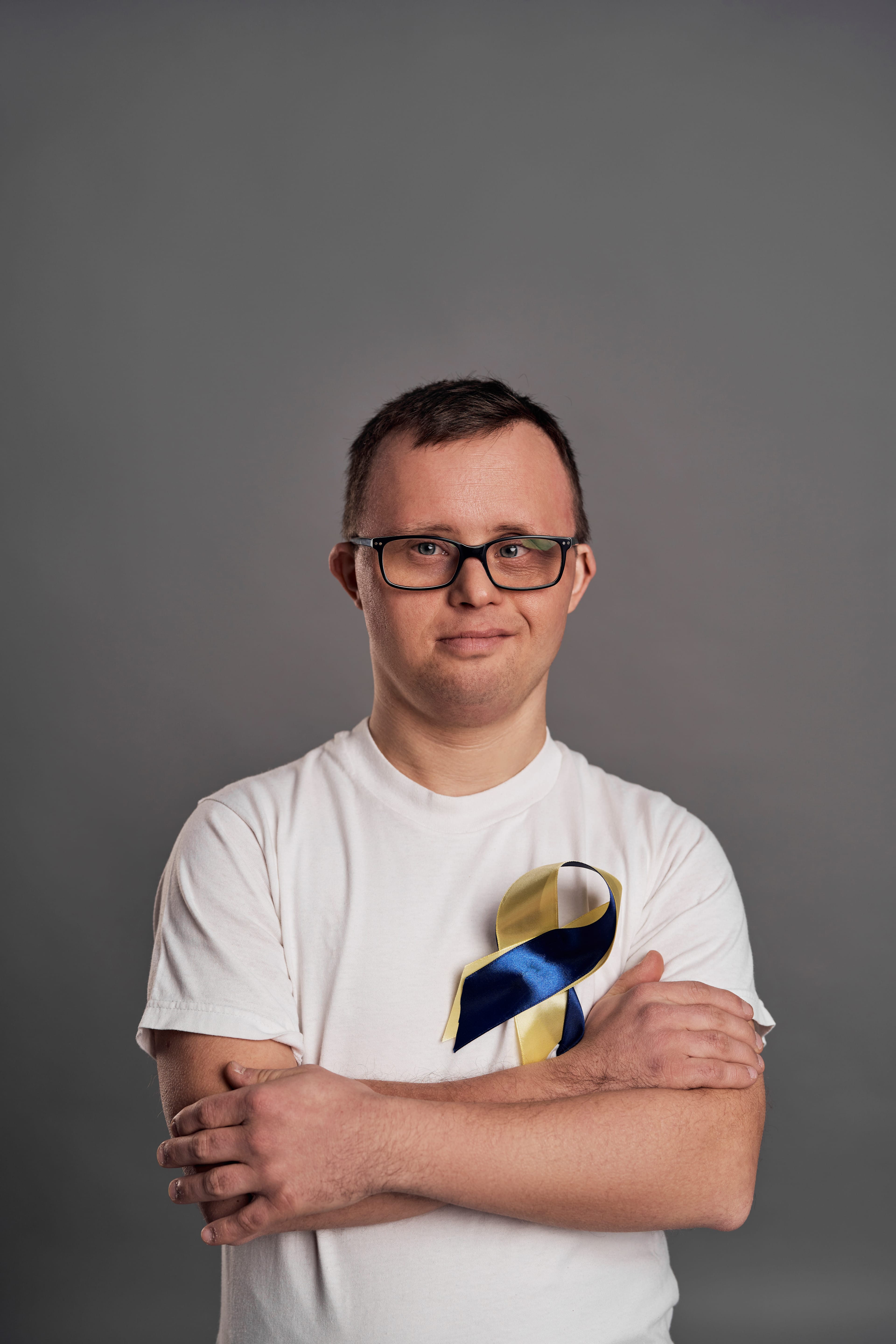 Portrait of man with Down syndrome